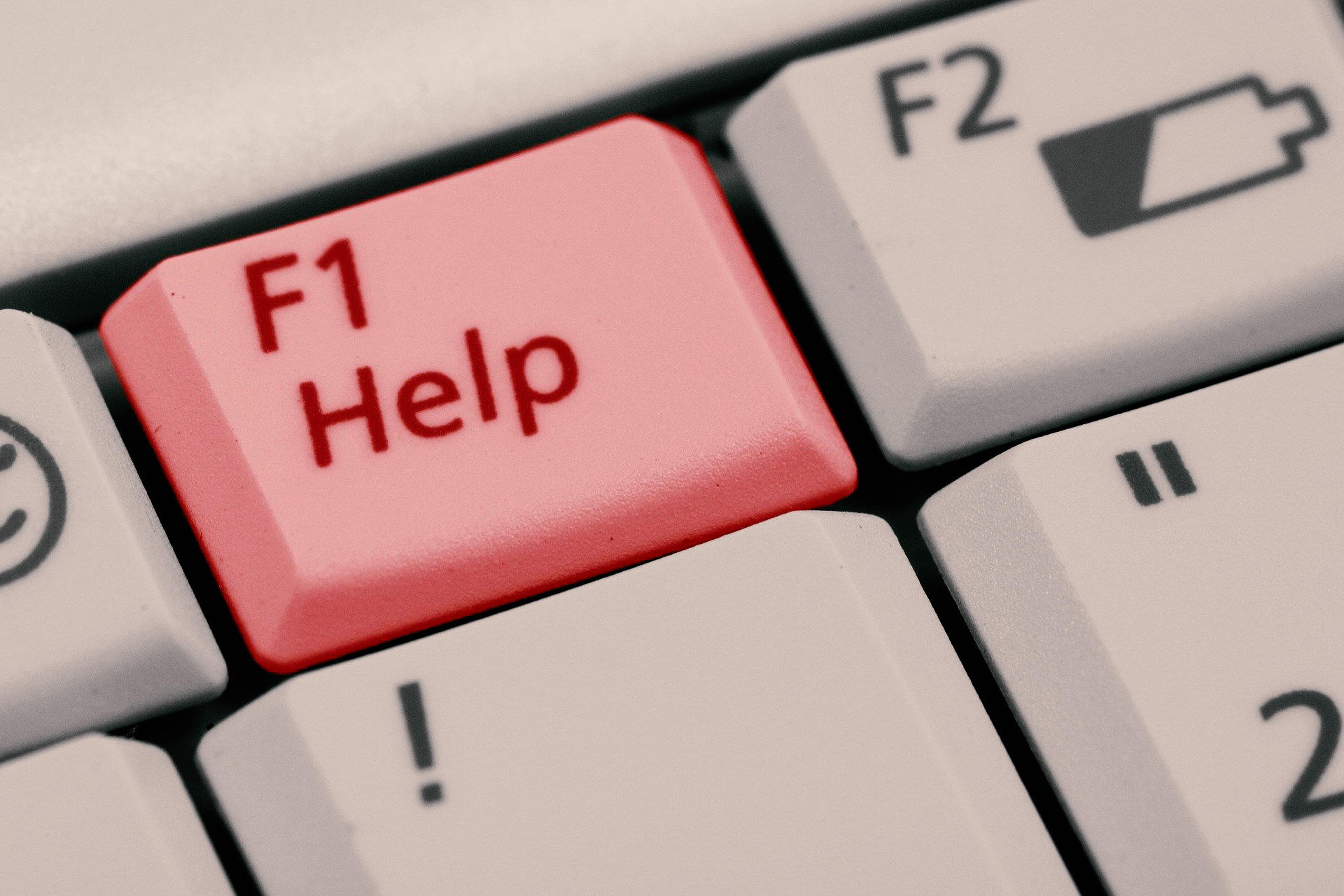 F1 Hilfe Taste auf Tastatur