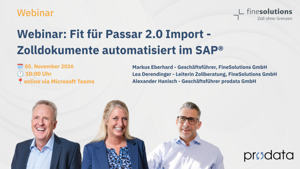 Webinar: Fit für Passar 2.0 Import – Zolldokumente automatisiert im SAP®