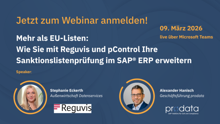 Mehr als EU-Listen: Wie Sie mit Reguvis und pControl Ihre Sanktionslistenprüfung im SAP® ERP erweitern